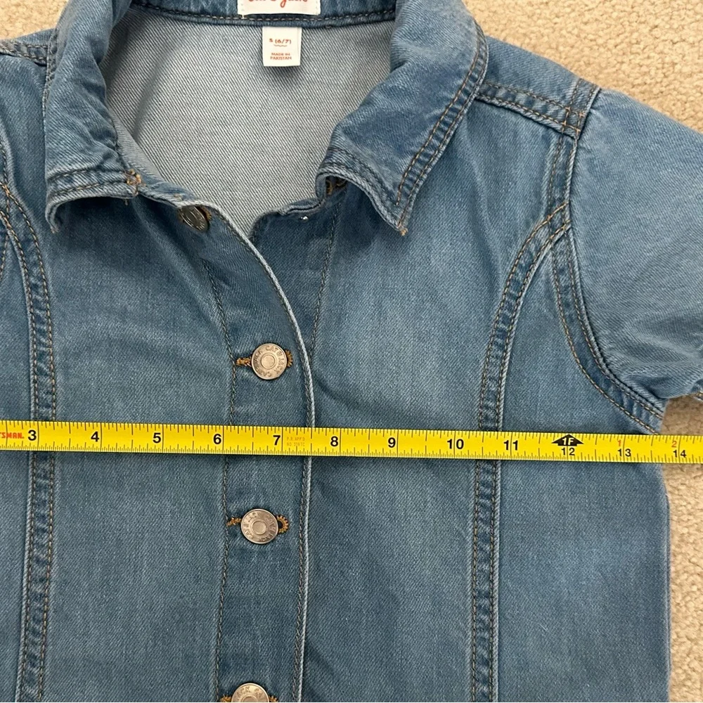Denim, Snap, Front, Short Sleeve Dress Size S (6-7)  Excellent Condition